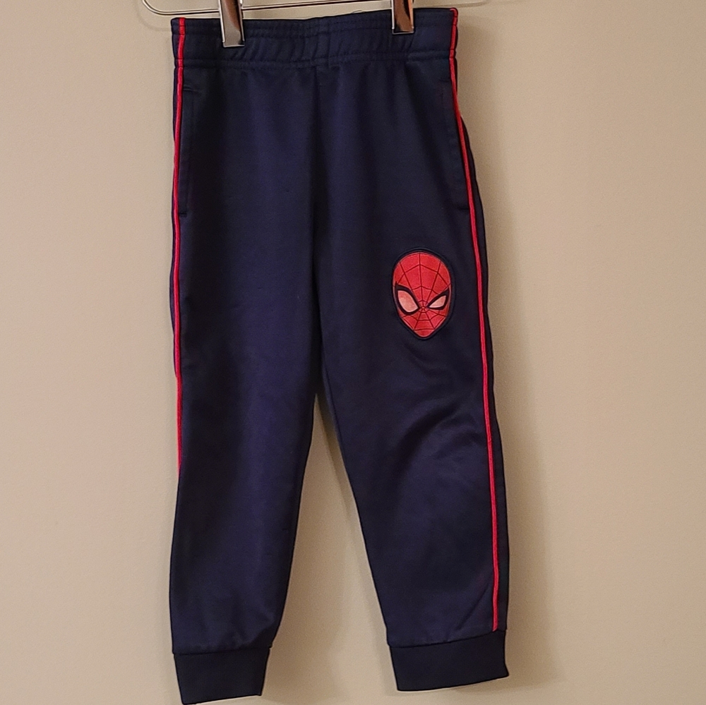 Navy Spiderman nylon joggers/sweatpants